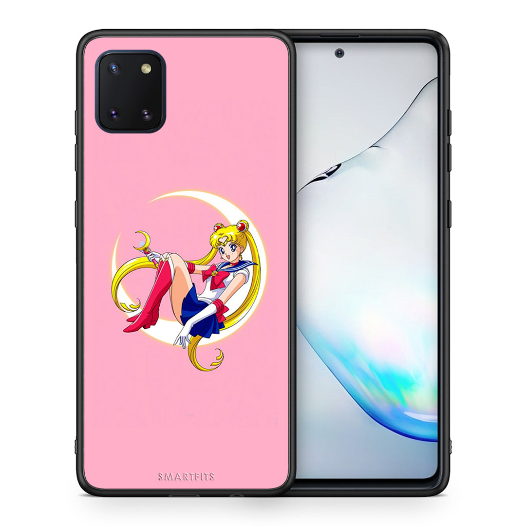 Θήκη Samsung Note 10 Lite Moon Girl από τη Smartfits με σχέδιο στο πίσω μέρος και μαύρο περίβλημα | Samsung Note 10 Lite Moon Girl case with colorful back and black bezels