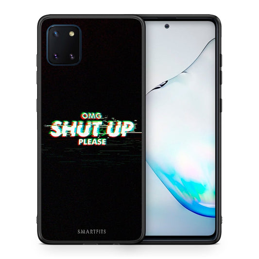 Θήκη Samsung Note 10 Lite OMG ShutUp από τη Smartfits με σχέδιο στο πίσω μέρος και μαύρο περίβλημα | Samsung Note 10 Lite OMG ShutUp case with colorful back and black bezels