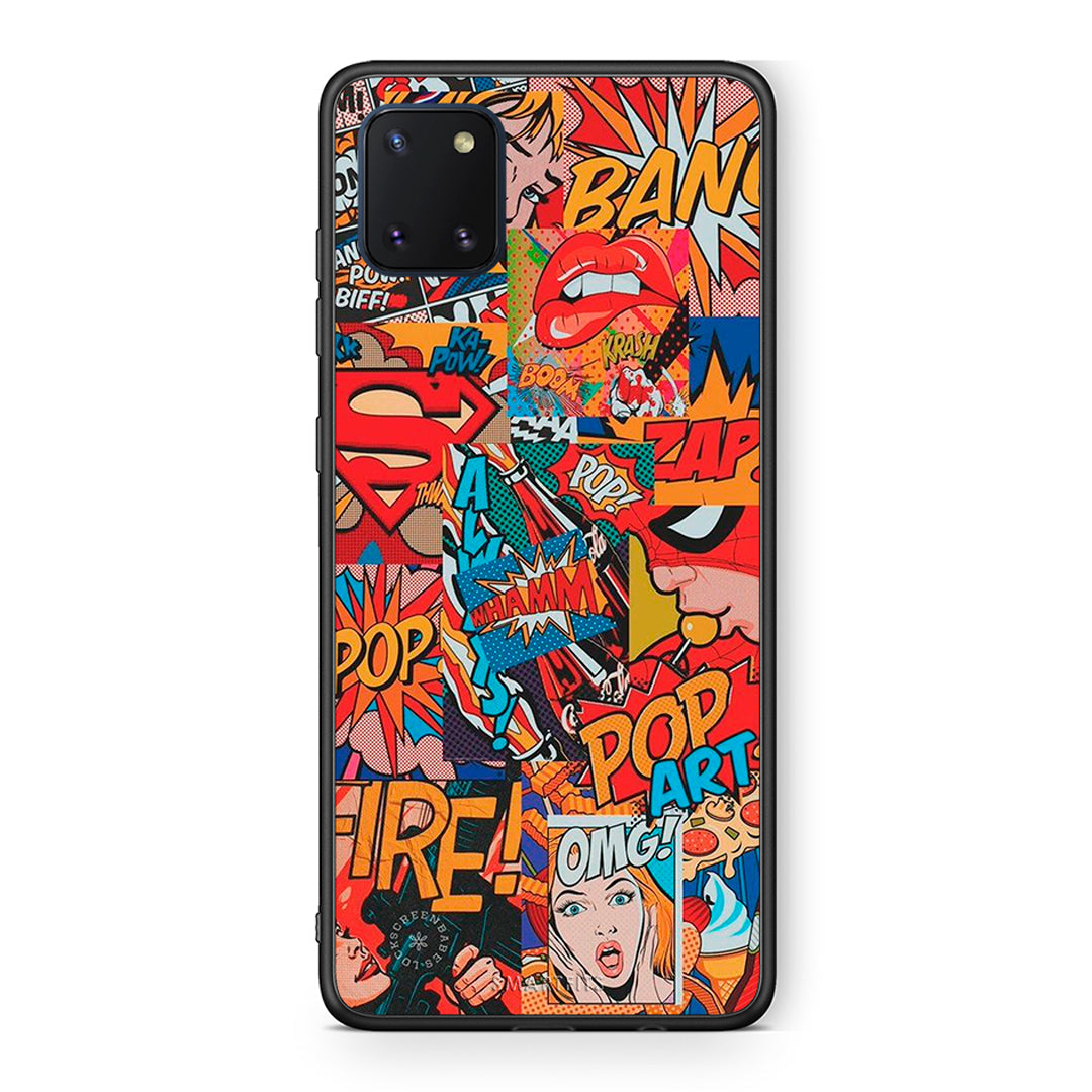 Samsung Note 10 Lite PopArt OMG θήκη από τη Smartfits με σχέδιο στο πίσω μέρος και μαύρο περίβλημα | Smartphone case with colorful back and black bezels by Smartfits
