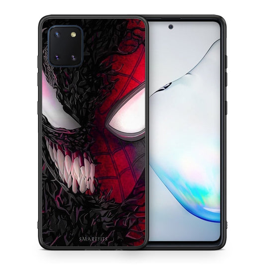 Θήκη Samsung Note 10 Lite SpiderVenom PopArt από τη Smartfits με σχέδιο στο πίσω μέρος και μαύρο περίβλημα | Samsung Note 10 Lite SpiderVenom PopArt case with colorful back and black bezels