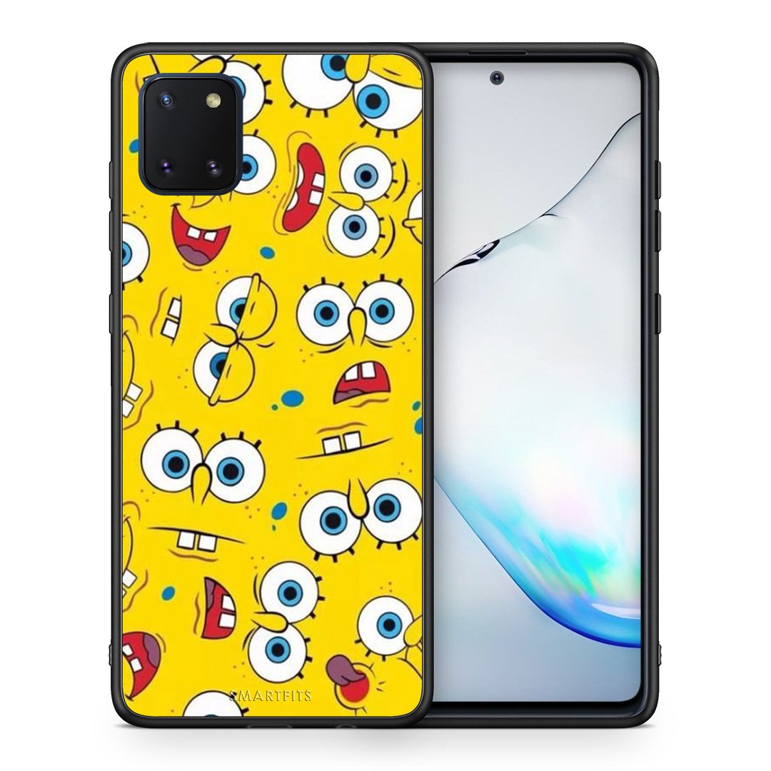 Θήκη Samsung Note 10 Lite Sponge PopArt από τη Smartfits με σχέδιο στο πίσω μέρος και μαύρο περίβλημα | Samsung Note 10 Lite Sponge PopArt case with colorful back and black bezels