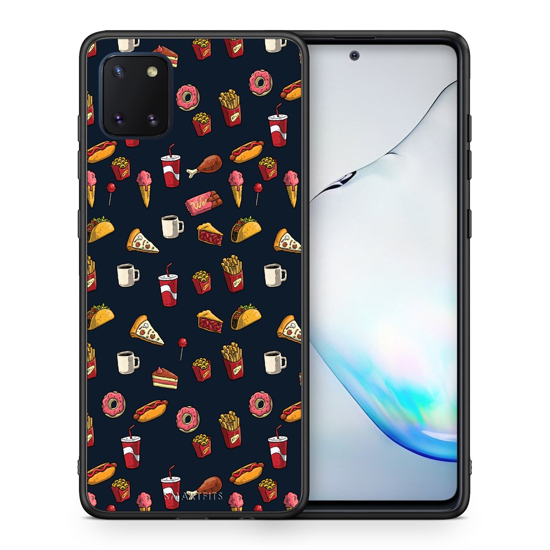 Θήκη Samsung Note 10 Lite Hungry Random από τη Smartfits με σχέδιο στο πίσω μέρος και μαύρο περίβλημα | Samsung Note 10 Lite Hungry Random case with colorful back and black bezels