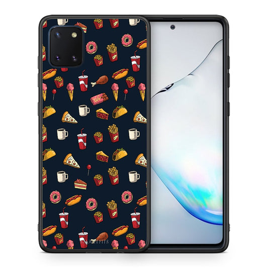 Θήκη Samsung Note 10 Lite Hungry Random από τη Smartfits με σχέδιο στο πίσω μέρος και μαύρο περίβλημα | Samsung Note 10 Lite Hungry Random case with colorful back and black bezels