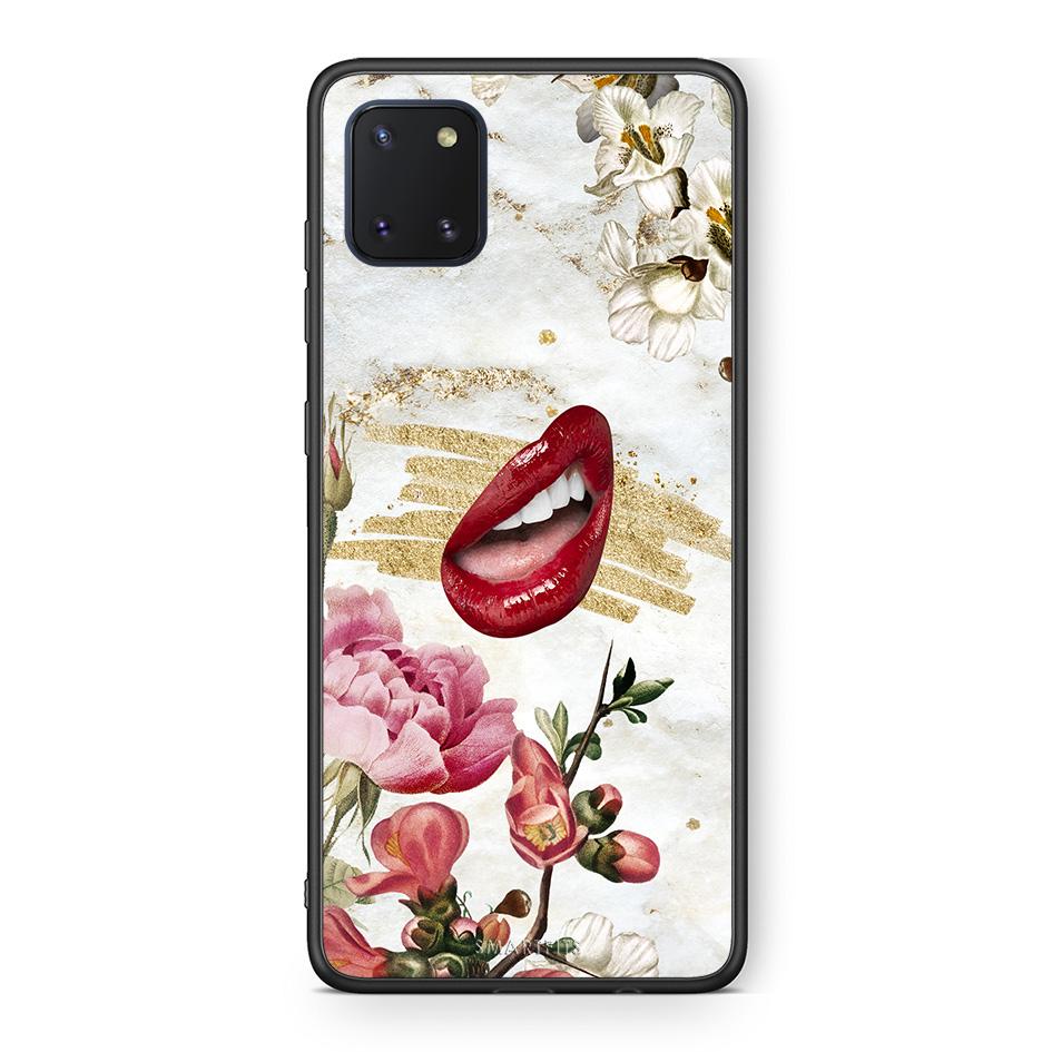 Samsung Note 10 Lite Red Lips θήκη από τη Smartfits με σχέδιο στο πίσω μέρος και μαύρο περίβλημα | Smartphone case with colorful back and black bezels by Smartfits
