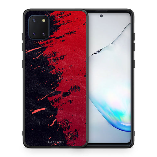 Θήκη Αγίου Βαλεντίνου Samsung Note 10 Lite Red Paint από τη Smartfits με σχέδιο στο πίσω μέρος και μαύρο περίβλημα | Samsung Note 10 Lite Red Paint case with colorful back and black bezels