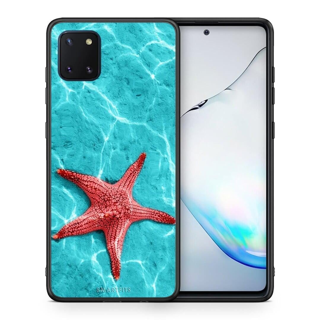 Θήκη Samsung Note 10 Lite Red Starfish από τη Smartfits με σχέδιο στο πίσω μέρος και μαύρο περίβλημα | Samsung Note 10 Lite Red Starfish case with colorful back and black bezels