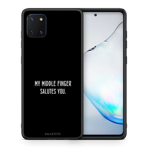 Θήκη Samsung Note 10 Lite Salute από τη Smartfits με σχέδιο στο πίσω μέρος και μαύρο περίβλημα | Samsung Note 10 Lite Salute case with colorful back and black bezels