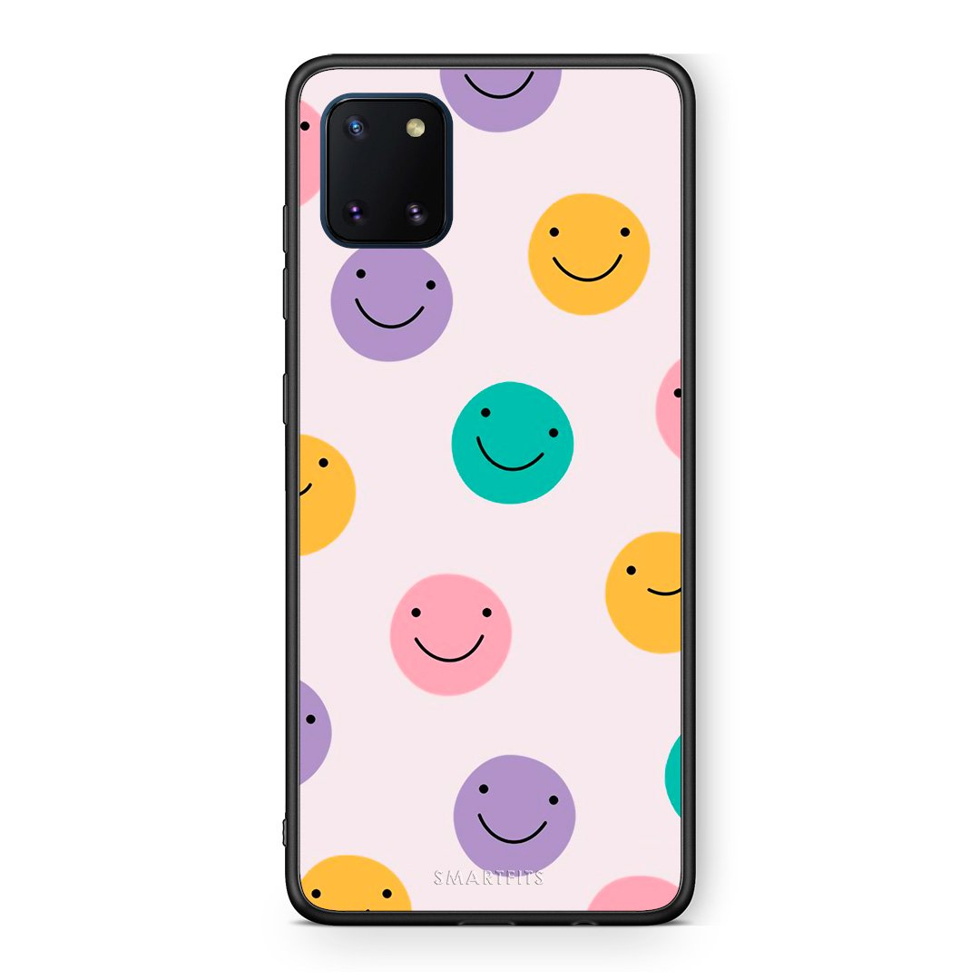 Samsung Note 10 Lite Smiley Faces θήκη από τη Smartfits με σχέδιο στο πίσω μέρος και μαύρο περίβλημα | Smartphone case with colorful back and black bezels by Smartfits