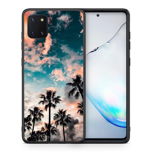 Θήκη Samsung Note 10 Lite Sky Summer από τη Smartfits με σχέδιο στο πίσω μέρος και μαύρο περίβλημα | Samsung Note 10 Lite Sky Summer case with colorful back and black bezels