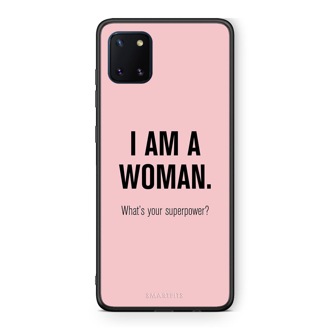 Samsung Note 10 Lite Superpower Woman θήκη από τη Smartfits με σχέδιο στο πίσω μέρος και μαύρο περίβλημα | Smartphone case with colorful back and black bezels by Smartfits