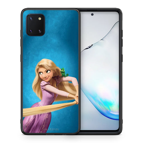 Θήκη Αγίου Βαλεντίνου Samsung Note 10 Lite Tangled 2 από τη Smartfits με σχέδιο στο πίσω μέρος και μαύρο περίβλημα | Samsung Note 10 Lite Tangled 2 case with colorful back and black bezels