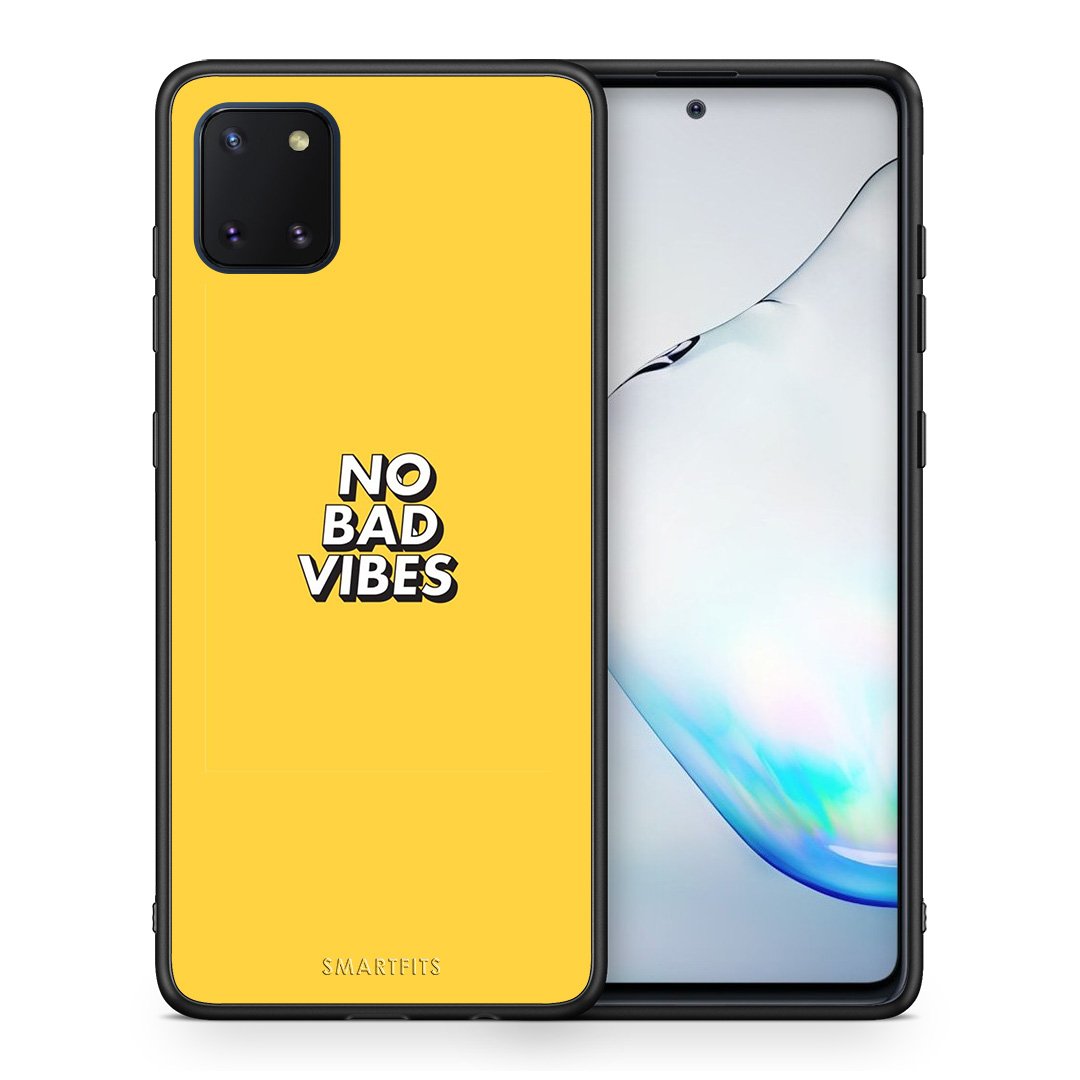 Θήκη Samsung Note 10 Lite Vibes Text από τη Smartfits με σχέδιο στο πίσω μέρος και μαύρο περίβλημα | Samsung Note 10 Lite Vibes Text case with colorful back and black bezels