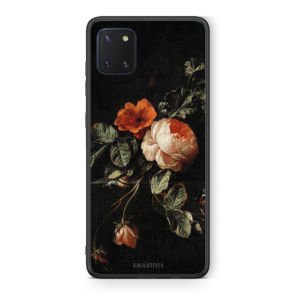 Samsung Note 10 Lite Vintage Roses θήκη από τη Smartfits με σχέδιο στο πίσω μέρος και μαύρο περίβλημα | Smartphone case with colorful back and black bezels by Smartfits