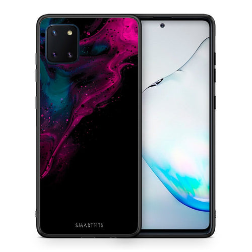 Θήκη Samsung Note 10 Lite Pink Black Watercolor από τη Smartfits με σχέδιο στο πίσω μέρος και μαύρο περίβλημα | Samsung Note 10 Lite Pink Black Watercolor case with colorful back and black bezels