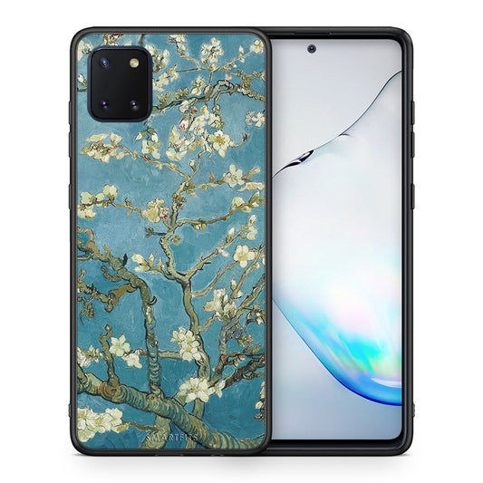 Θήκη Samsung Note 10 Lite White Blossoms από τη Smartfits με σχέδιο στο πίσω μέρος και μαύρο περίβλημα | Samsung Note 10 Lite White Blossoms case with colorful back and black bezels