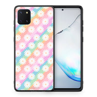 Thumbnail for Θήκη Samsung Note 10 Lite White Daisies από τη Smartfits με σχέδιο στο πίσω μέρος και μαύρο περίβλημα | Samsung Note 10 Lite White Daisies case with colorful back and black bezels