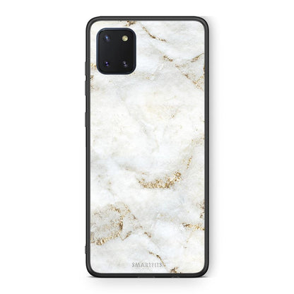 Samsung Note 10 Lite White Gold Marble θήκη από τη Smartfits με σχέδιο στο πίσω μέρος και μαύρο περίβλημα | Smartphone case with colorful back and black bezels by Smartfits