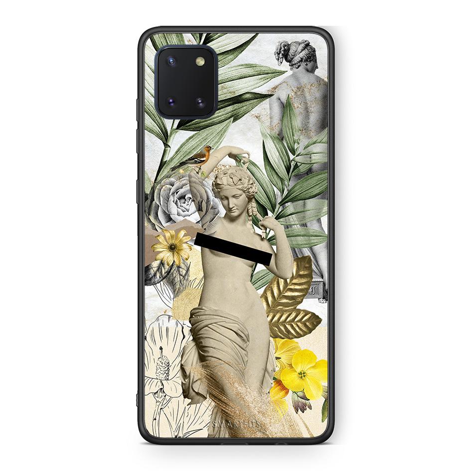 Samsung Note 10 Lite Woman Statue θήκη από τη Smartfits με σχέδιο στο πίσω μέρος και μαύρο περίβλημα | Smartphone case with colorful back and black bezels by Smartfits