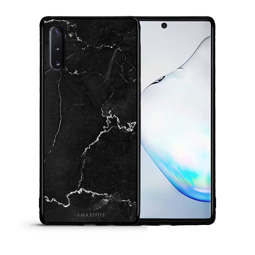 Θήκη Samsung Note 10 Marble Black από τη Smartfits με σχέδιο στο πίσω μέρος και μαύρο περίβλημα | Samsung Note 10 Marble Black case with colorful back and black bezels
