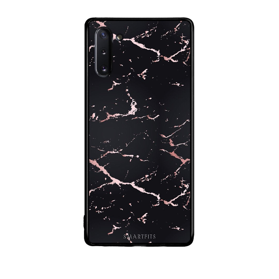 4 - Samsung Note 10  Black Rosegold Marble case, cover, bumper