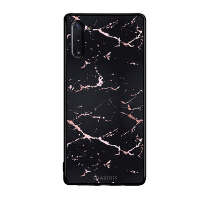4 - Samsung Note 10  Black Rosegold Marble case, cover, bumper