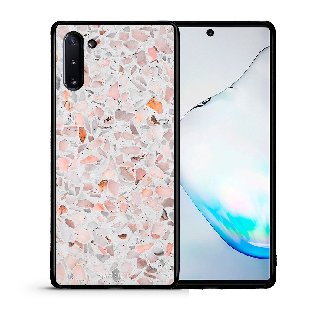 Θήκη Samsung Note 10 Marble Terrazzo από τη Smartfits με σχέδιο στο πίσω μέρος και μαύρο περίβλημα | Samsung Note 10 Marble Terrazzo case with colorful back and black bezels