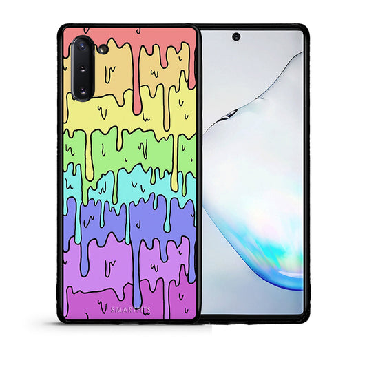Θήκη Samsung Note 10 Melting Rainbow από τη Smartfits με σχέδιο στο πίσω μέρος και μαύρο περίβλημα | Samsung Note 10 Melting Rainbow case with colorful back and black bezels
