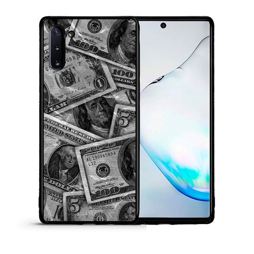 Θήκη Samsung Note 10 Money Dollars από τη Smartfits με σχέδιο στο πίσω μέρος και μαύρο περίβλημα | Samsung Note 10 Money Dollars case with colorful back and black bezels