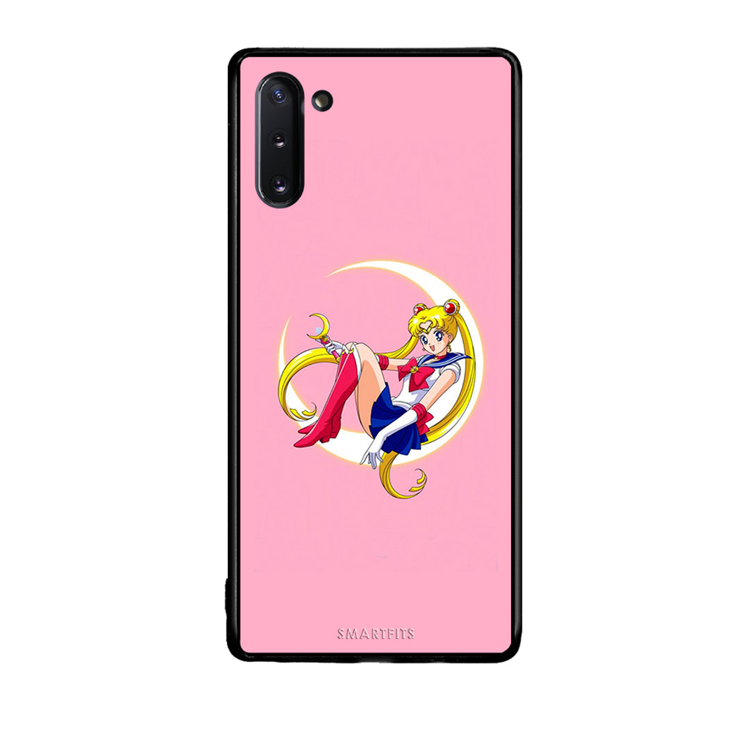 Samsung Note 10 Moon Girl θήκη από τη Smartfits με σχέδιο στο πίσω μέρος και μαύρο περίβλημα | Smartphone case with colorful back and black bezels by Smartfits