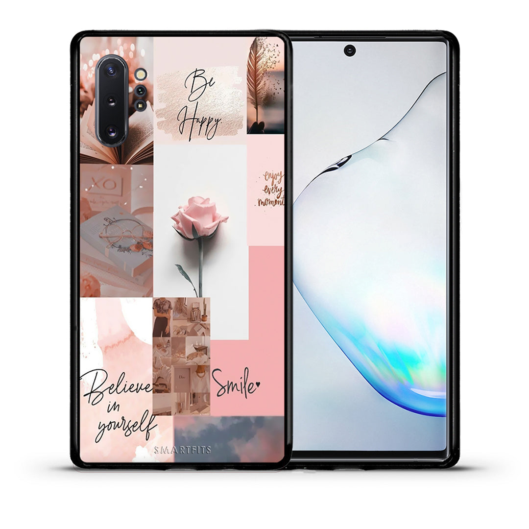 Θήκη Samsung Note 10+ Aesthetic Collage από τη Smartfits με σχέδιο στο πίσω μέρος και μαύρο περίβλημα | Samsung Note 10+ Aesthetic Collage case with colorful back and black bezels