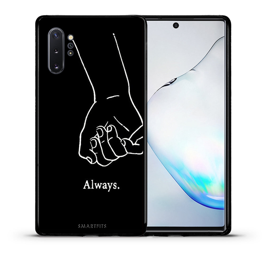 Θήκη Αγίου Βαλεντίνου Samsung Note 10+ Always & Forever 1 από τη Smartfits με σχέδιο στο πίσω μέρος και μαύρο περίβλημα | Samsung Note 10+ Always & Forever 1 case with colorful back and black bezels