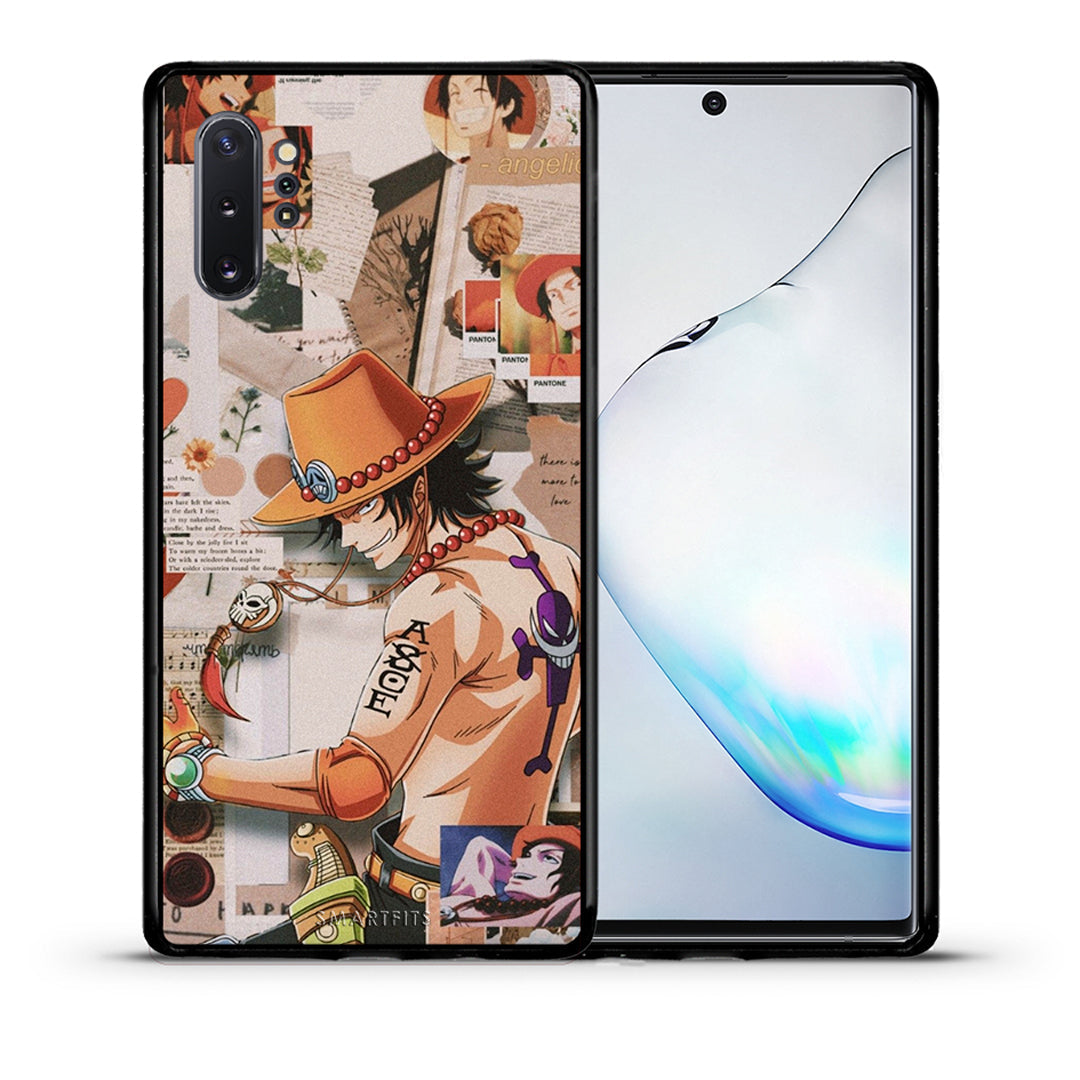 Θήκη Samsung Note 10+ Anime Collage από τη Smartfits με σχέδιο στο πίσω μέρος και μαύρο περίβλημα | Samsung Note 10+ Anime Collage case with colorful back and black bezels