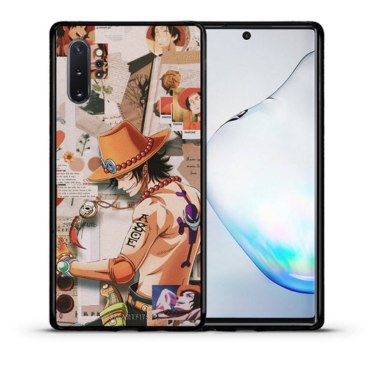 Θήκη Samsung Note 10+ Anime Collage από τη Smartfits με σχέδιο στο πίσω μέρος και μαύρο περίβλημα | Samsung Note 10+ Anime Collage case with colorful back and black bezels