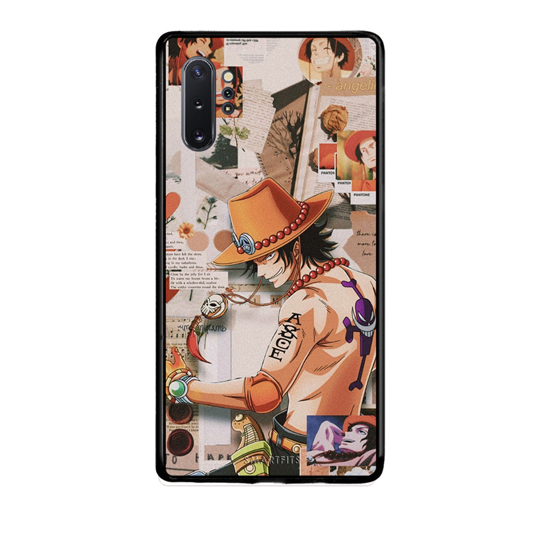 Samsung Note 10+ Anime Collage θήκη από τη Smartfits με σχέδιο στο πίσω μέρος και μαύρο περίβλημα | Smartphone case with colorful back and black bezels by Smartfits