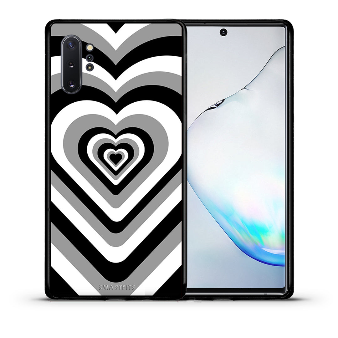 Θήκη Samsung Note 10+ Black Hearts από τη Smartfits με σχέδιο στο πίσω μέρος και μαύρο περίβλημα | Samsung Note 10+ Black Hearts case with colorful back and black bezels
