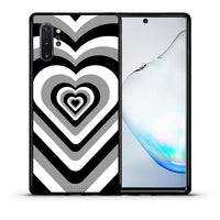 Thumbnail for Θήκη Samsung Note 10+ Black Hearts από τη Smartfits με σχέδιο στο πίσω μέρος και μαύρο περίβλημα | Samsung Note 10+ Black Hearts case with colorful back and black bezels