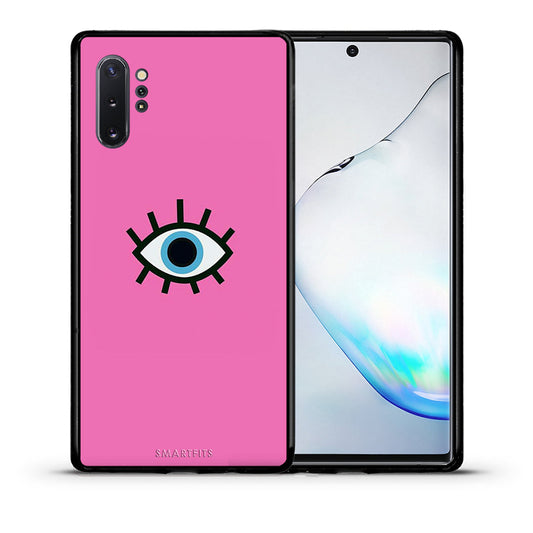 Θήκη Samsung Note 10+ Blue Eye Pink από τη Smartfits με σχέδιο στο πίσω μέρος και μαύρο περίβλημα | Samsung Note 10+ Blue Eye Pink case with colorful back and black bezels