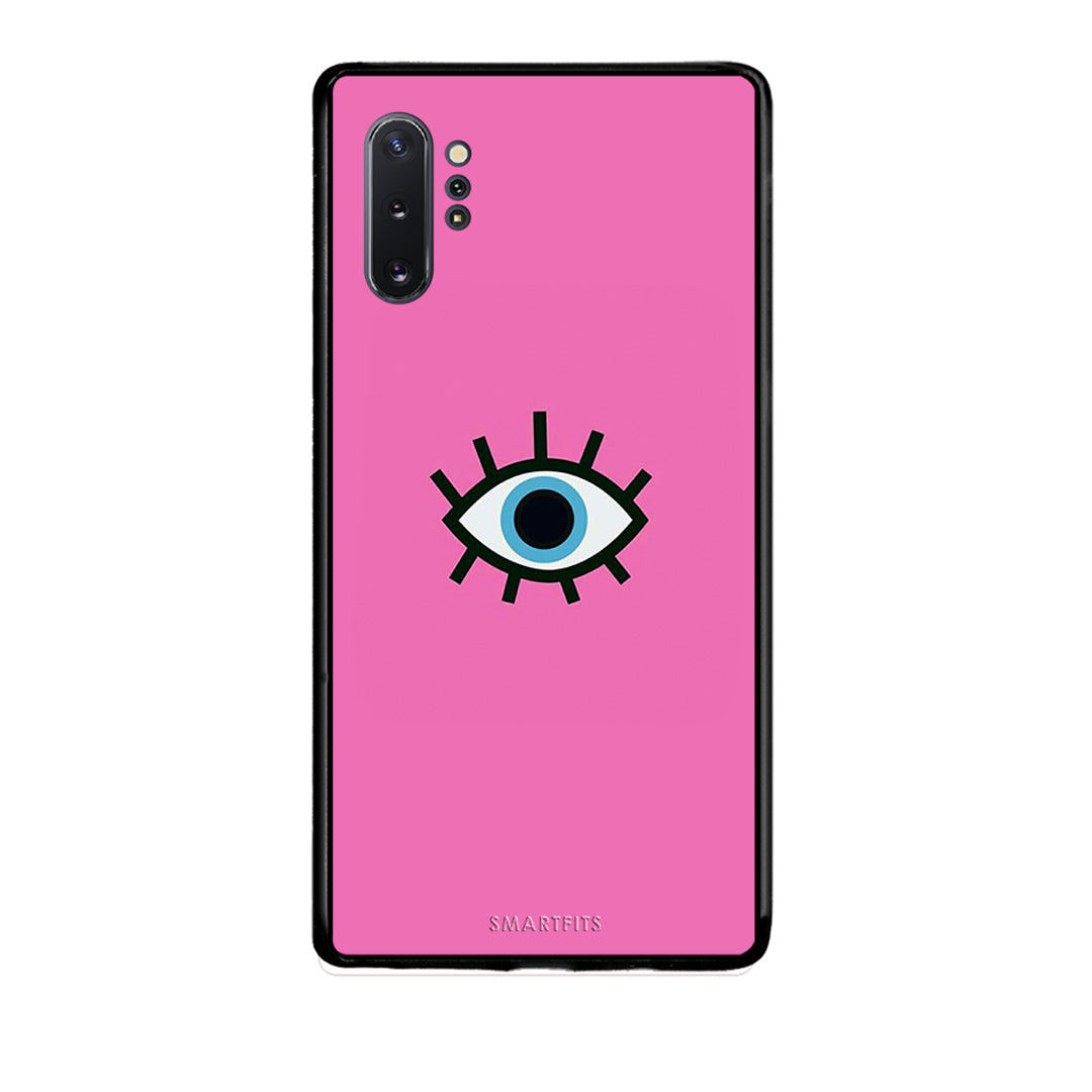 Samsung Note 10+ Blue Eye Pink θήκη από τη Smartfits με σχέδιο στο πίσω μέρος και μαύρο περίβλημα | Smartphone case with colorful back and black bezels by Smartfits