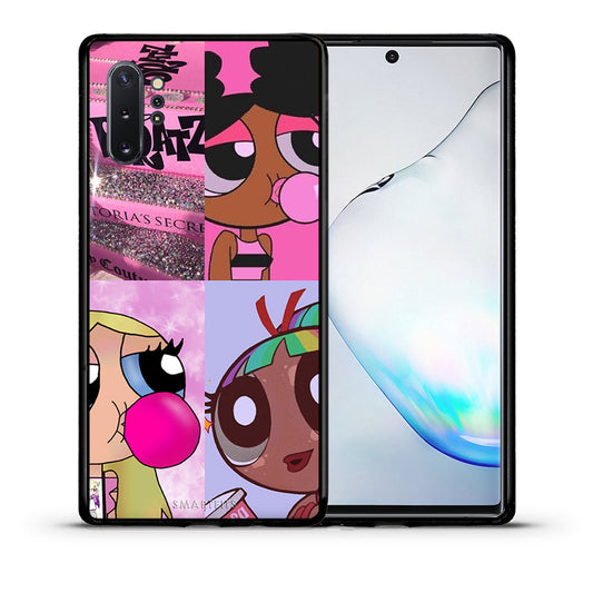 Θήκη Αγίου Βαλεντίνου Samsung Note 10+ Bubble Girls από τη Smartfits με σχέδιο στο πίσω μέρος και μαύρο περίβλημα | Samsung Note 10+ Bubble Girls case with colorful back and black bezels