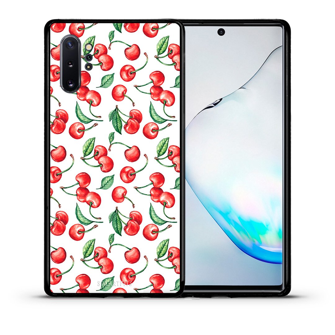 Θήκη Samsung Note 10+ Cherry Summer από τη Smartfits με σχέδιο στο πίσω μέρος και μαύρο περίβλημα | Samsung Note 10+ Cherry Summer case with colorful back and black bezels