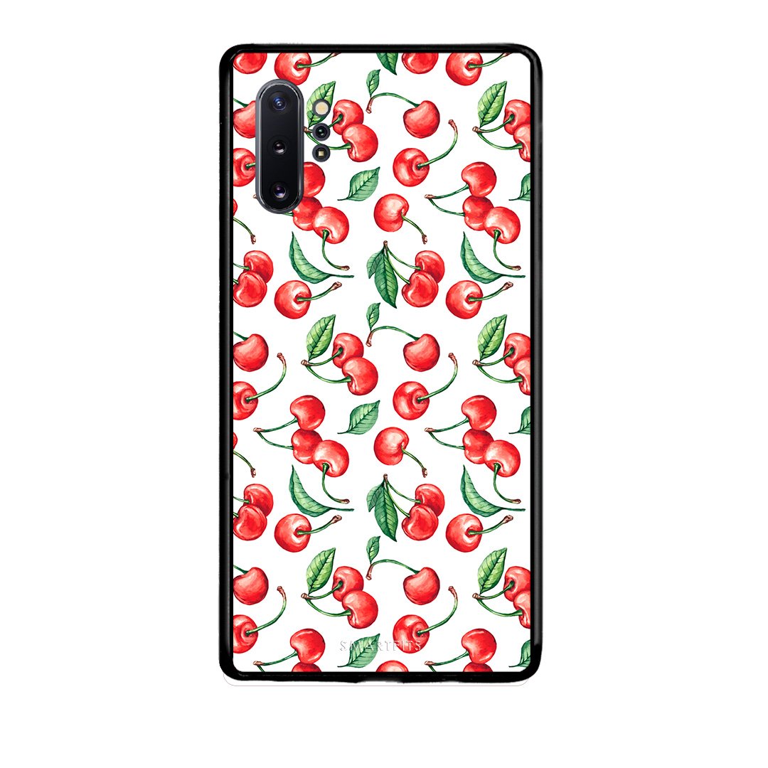 Samsung Note 10+ Cherry Summer θήκη από τη Smartfits με σχέδιο στο πίσω μέρος και μαύρο περίβλημα | Smartphone case with colorful back and black bezels by Smartfits