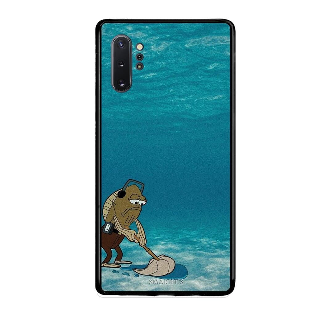 Samsung Note 10+ Clean The Ocean Θήκη από τη Smartfits με σχέδιο στο πίσω μέρος και μαύρο περίβλημα | Smartphone case with colorful back and black bezels by Smartfits