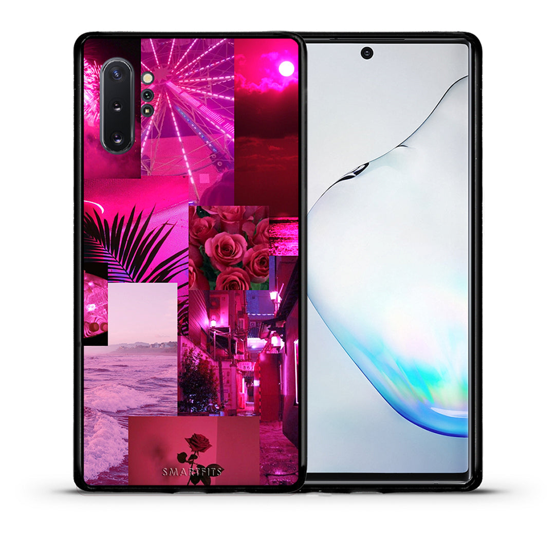 Θήκη Αγίου Βαλεντίνου Samsung Note 10+ Collage Red Roses από τη Smartfits με σχέδιο στο πίσω μέρος και μαύρο περίβλημα | Samsung Note 10+ Collage Red Roses case with colorful back and black bezels