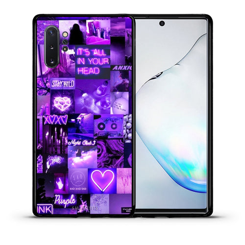 Θήκη Αγίου Βαλεντίνου Samsung Note 10+ Collage Stay Wild από τη Smartfits με σχέδιο στο πίσω μέρος και μαύρο περίβλημα | Samsung Note 10+ Collage Stay Wild case with colorful back and black bezels