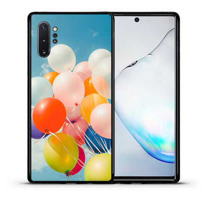 Θήκη Samsung Note 10+ Colorful Balloons από τη Smartfits με σχέδιο στο πίσω μέρος και μαύρο περίβλημα | Samsung Note 10+ Colorful Balloons case with colorful back and black bezels