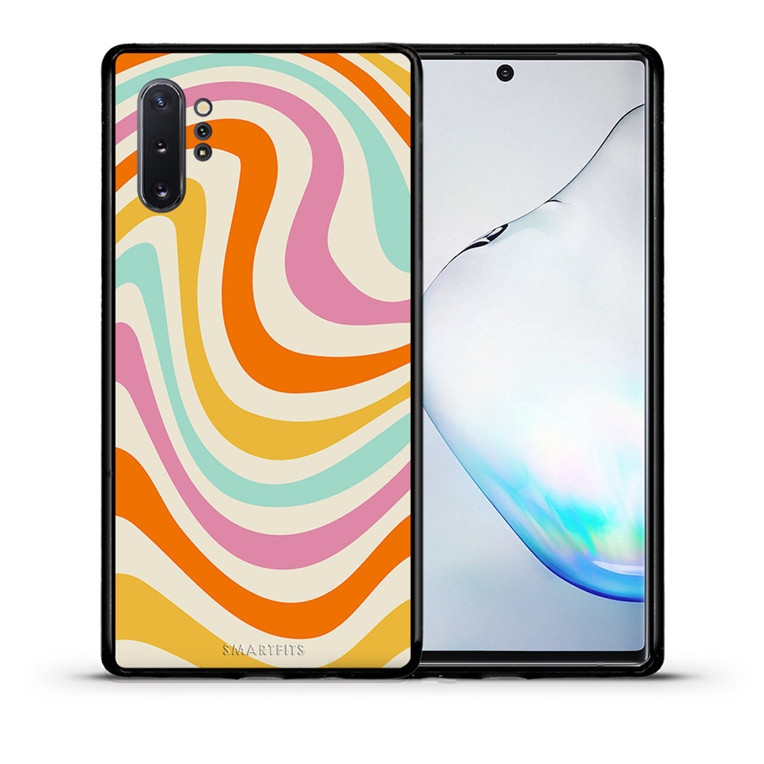 Θήκη Samsung Note 10+ Colourful Waves από τη Smartfits με σχέδιο στο πίσω μέρος και μαύρο περίβλημα | Samsung Note 10+ Colourful Waves case with colorful back and black bezels