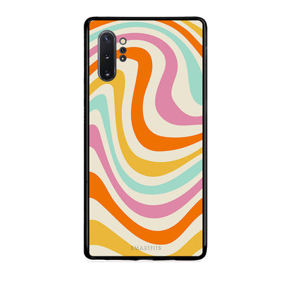 Samsung Note 10+ Colourful Waves θήκη από τη Smartfits με σχέδιο στο πίσω μέρος και μαύρο περίβλημα | Smartphone case with colorful back and black bezels by Smartfits