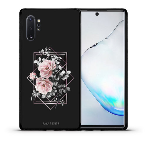 Θήκη Samsung Note 10+ Frame Flower από τη Smartfits με σχέδιο στο πίσω μέρος και μαύρο περίβλημα | Samsung Note 10+ Frame Flower case with colorful back and black bezels