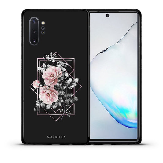 Θήκη Samsung Note 10+ Frame Flower από τη Smartfits με σχέδιο στο πίσω μέρος και μαύρο περίβλημα | Samsung Note 10+ Frame Flower case with colorful back and black bezels