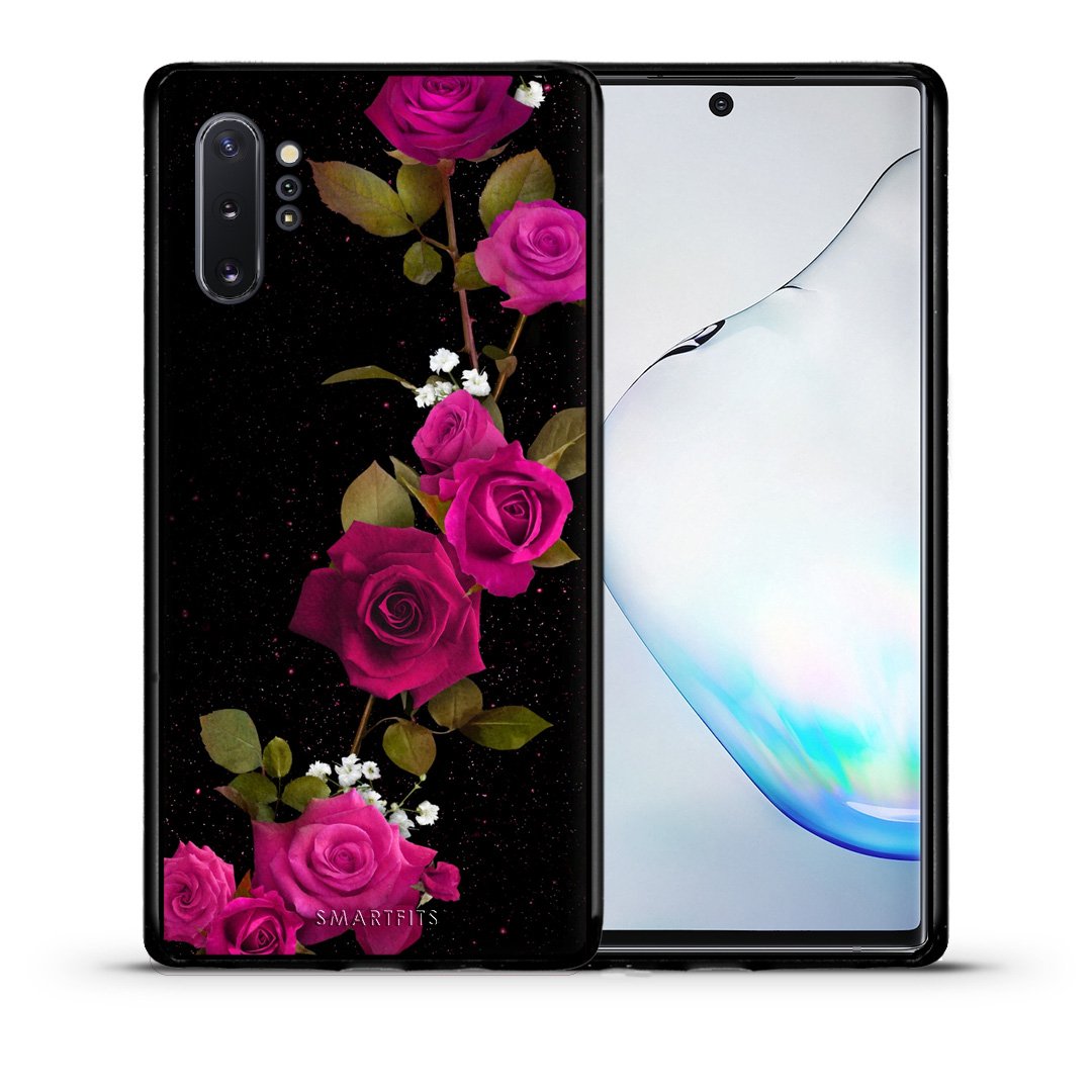 Θήκη Samsung Note 10+ Red Roses Flower από τη Smartfits με σχέδιο στο πίσω μέρος και μαύρο περίβλημα | Samsung Note 10+ Red Roses Flower case with colorful back and black bezels